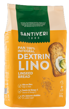 Pão Dextrin com Sementes de Linho 300g - Santiveri - Crisdietética