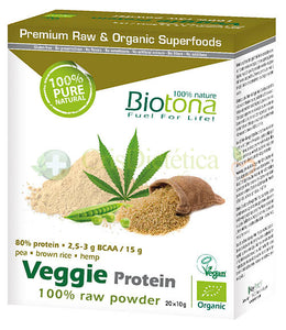 Veggie Protein Raw 20 Saquetas 10g - Biotona - Crisdietética