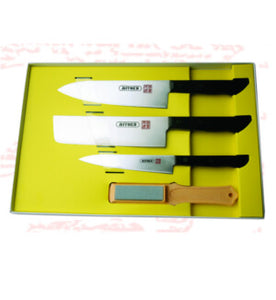 Japanese Knives Set 3 + Sharpener MI-401 - Mitoku - Crisdietética