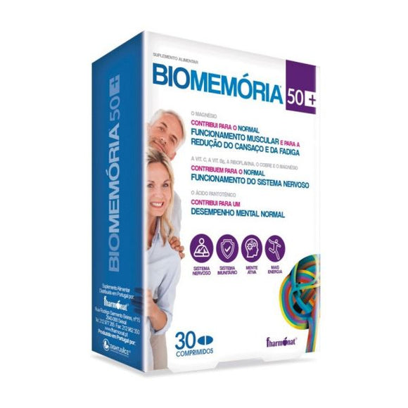 BioMemória 50+ - 30 Comprimidos Fharmonat - Crisdietética