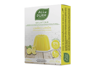 Gelatina Light Limão  com Stevia 2x15g - All Pura - Crisdietética