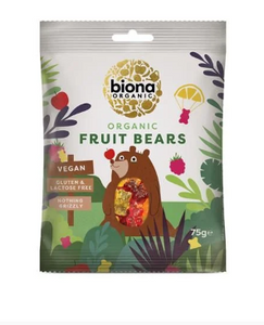 Organic Vegan Gum Fruit Bears 75g - Biona - Chrysdietética