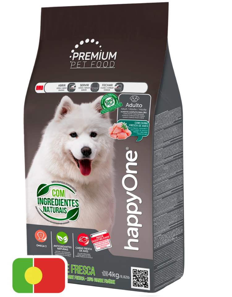 happyOne PREMIUM Cão Adulto Carne Fresca 4kg - Crisdietética
