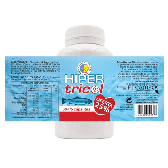 Hipertricol 60+15 Cápsulas - Pure Nature - Crisdietética