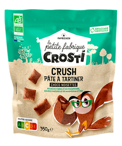 Cushions Crosti Crush Chocolate and Hazelnut Bio 350gr- Favrichon - Crisdietética