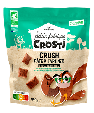 Almofadinhas Crosti Crush Chocolate e Avelã Bio 350gr- Favrichon - Crisdietética