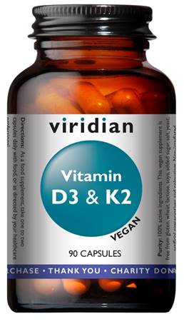 Vitamina D3 e K2 90 Cápsulas - Viridian - Crisdietética