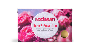 Rose and Geranium Solid Soap 100g - Sodasan - Crisdietética
