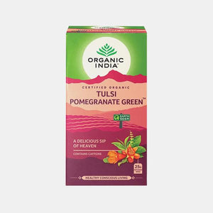 Infusão Bio Tulsi Pomegranate Green 25 Saquetas Organic India - Crisdietética