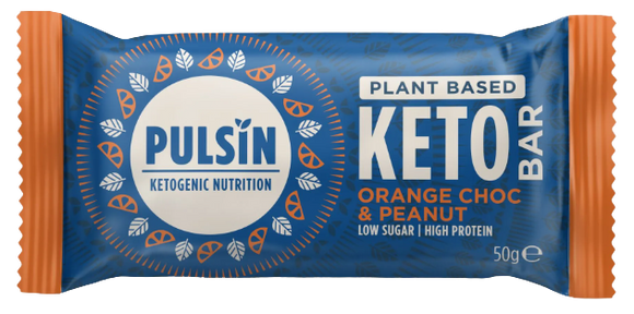 Keto Bar Orange Choc & Peanut 50g - Pulsin - Crisdietética