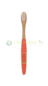 Cepillo de dientes de bambú para niños Rojo - Geosmile - Crisdietética