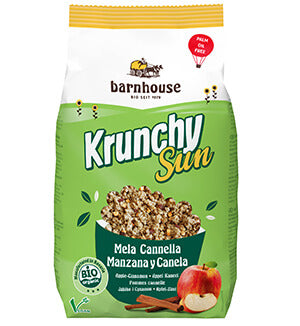 Krunchy Sun Maça e Canela Bio 375g - Barnhouse - Crisdietética