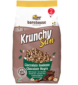 Krunchy Sun Hazelnut and Black Chocolate Bio 375g - Barnhouse - Crisdietética