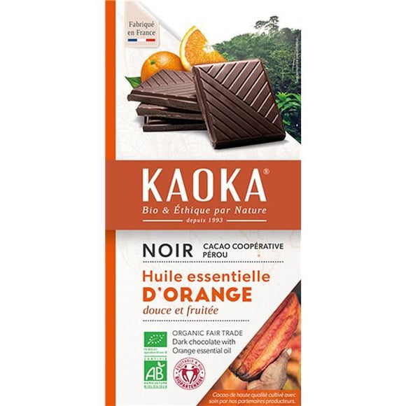 Chocolate Preto 55% Cacau com Laranja Biológico 100g - Kaoka - Crisdietética