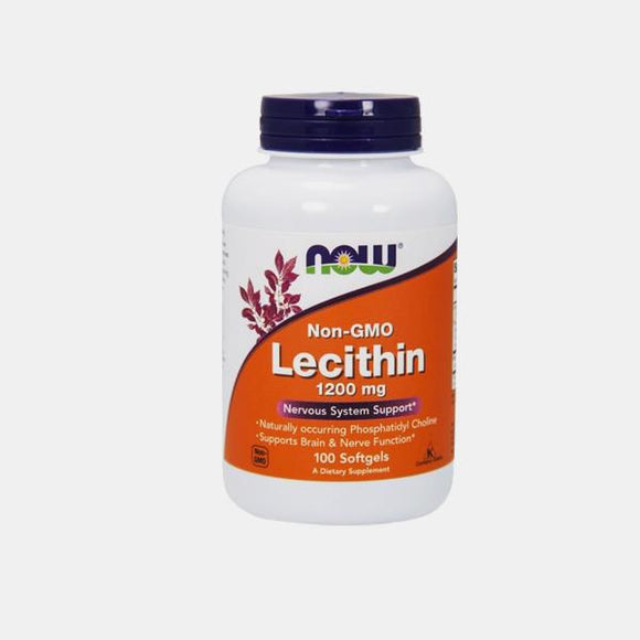 Lecithin 1200mg 100 cápsulas -Now - Crisdietética