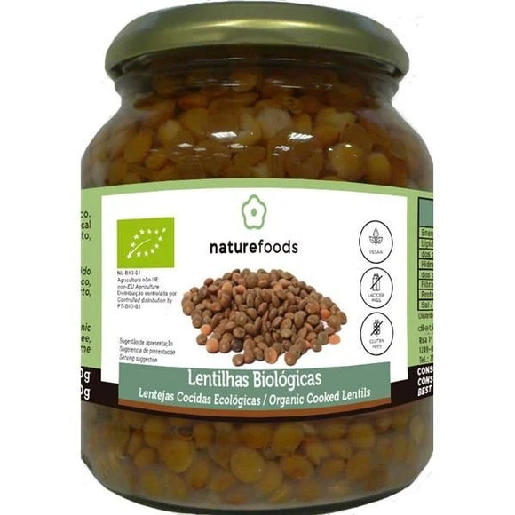 Frasco de Lentilhas Cozidas Biológico 360g - Naturefoods - Crisdietética
