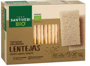 Toasts with Organic Lentils 100g - Santiveri - Crisdietética