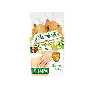Biscoitos Linhaça e Curcuma (Biscolax) Bio 220g - Provida - Crisdietética