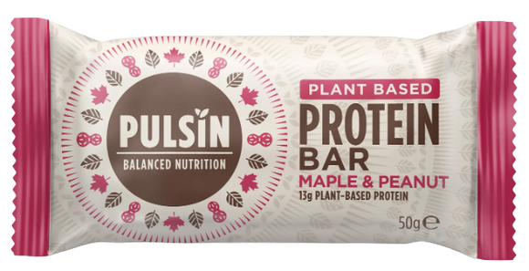 Barra Maple e Peanut Protein 50g - Pulsin - Crisdietética