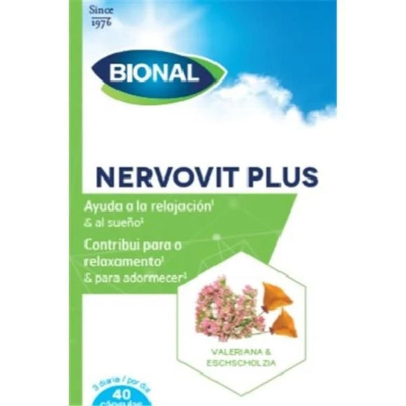 Nervovit Plus Valeriana e Papoila da Califórnia 40 Cápsulas - Bional - Crisdietética