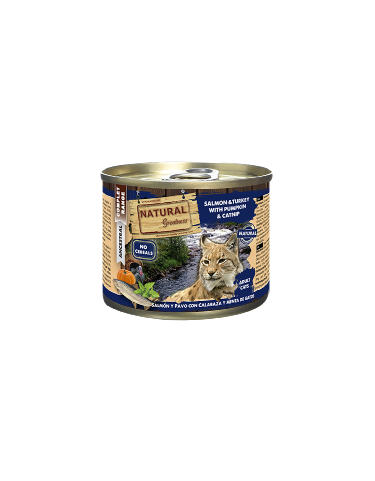 Natural Greatness Wet Food Cat Salmon & Turkey 200g - Chrysdietetic
