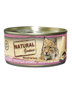 Natural Greatness Mangime umido per gatti Filetto di tonno e gamberi 70g - Chrysdietética