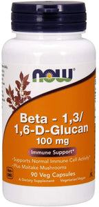 NOW Beta 1,3 / 1,6- D-Glucan with Maitake Mushrooms 100mg 90 capsules - Crisdietética