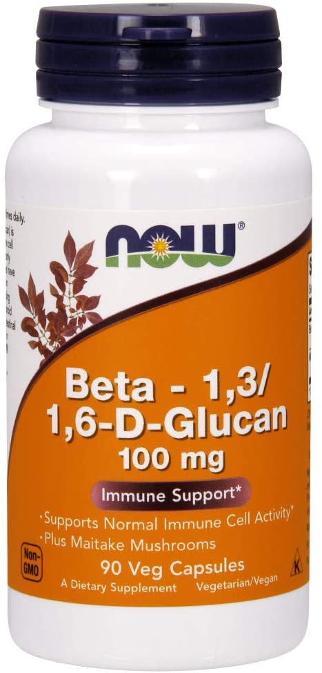 NOW Beta 1,3/1,6- D-Glucan with Maitake Mushrooms 100mg 90 cápsulas - Crisdietética
