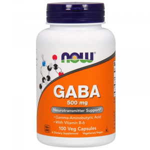 NOW Gaba + Vitamin B-6 500mg 100 capsule - Crisdietética