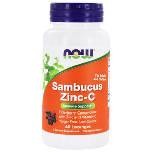 NOW Sumbucus Zinc-C 60 Lozangolos - Chrysdietética