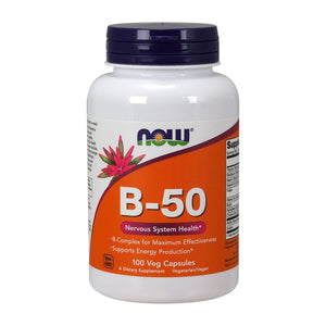 NOW Vitamin B-50 100 capsule vegetali - Crisdietética