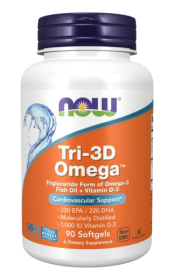 Tri-3D Omega 90 Cápsulas - Now - Crisdietética
