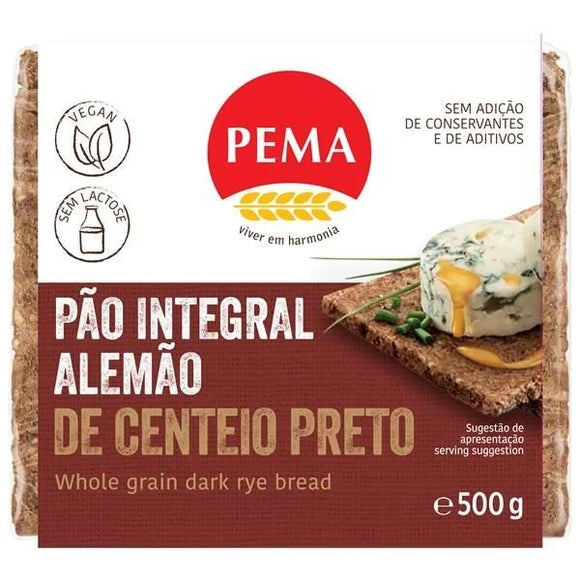 Pão Alemão Integral de Centeio Preto 500g - Pema - Crisdietética