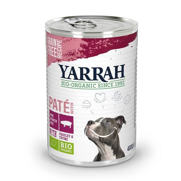 Paté de Porco Biológico Cão 400g-  Yarrah - Crisdietética