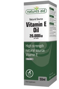 Olio di vitamina E 20,000 UI 50 ml - Natures Aid - Crisdietética