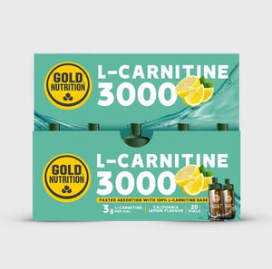 L-Carnitina 3000mg 20 x 10ml Limone - GoldNutrition - Crisdietética