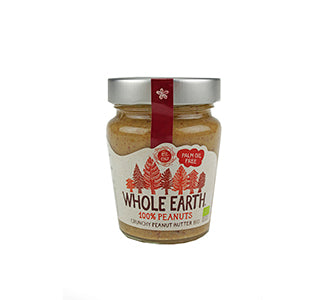 Manteiga 100 % Amendoim Crocante Bio 227g - Whole Earth - Crisdietética