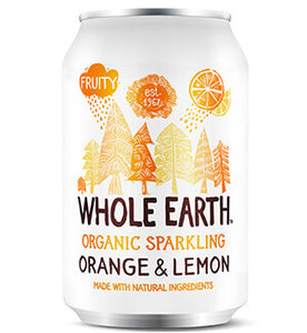 Orange and Lemon Sugar Free Soda Bio 330ml - Whole Earth - Crisdietética