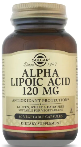 Alpha Lipoic Acid 120mg 60 Cápsulas Vegetais - Solgar - Crisdietética