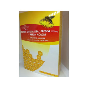 Super Geleia Real Fresca 5000mg + Mel de Acácia 20 Ampolas - Quality of Life - Crisdietética