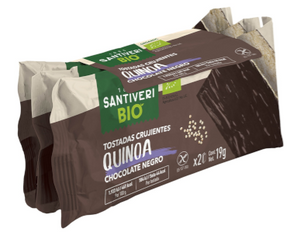 Tostada Light de Quinoa Cubierta con Chocolate Negro 3*2Unid -Santiveri - Crisdietética