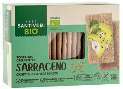 Tostas com Trigo Sarraceno Biológico 100g - Santiveri - Crisdietética
