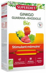 Biological Ginkgo Guarana 20 Ampoules - SuperDiet - Crisdietética