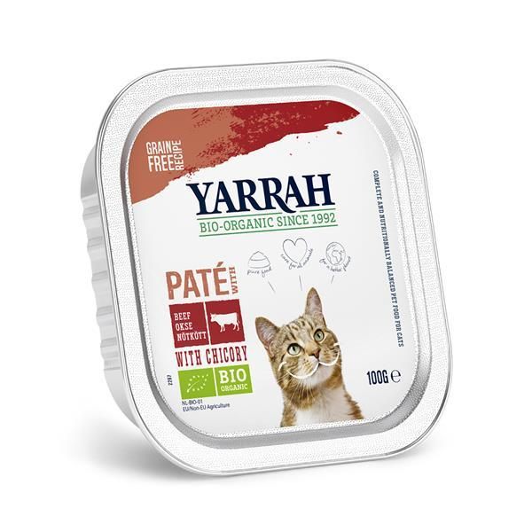 Gato Paté de Vaca com Chicória Biológico 100gr- Yarrah - Crisdietética