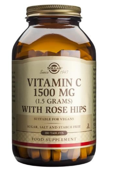 Vitamin C 1500mg com Rosa Mosqueta 180 Comprimidos - Solgar - Crisdietética